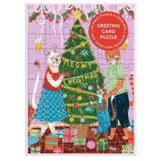 Galison Meowy Christmas Greeting Card 60pc Jigsaw Puzzle