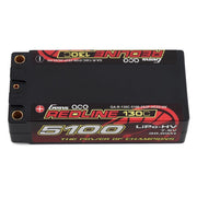 Gens Ace 2S Redline 5100mAh 7.6V 130C Shorty Hardcase 5mm Bullet HV LiPo Battery
