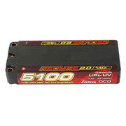 Gens Ace 2S Redline 2.0 5100mAh 140C 7.6V Hardcase Lipo Battery (5.0mm Bullet)