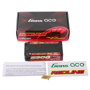Gens Ace 7.6V 2S Redline 2.0 5300mAh 140C Hardcase Lipo Battery (5.0mm Bullet)