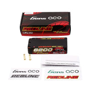 Gens Ace 2S Redline 2.0 6200mAh 140C 7.6V Hardcase LiPo Battery 5.0mm Bullet