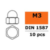 G-Force 0153-001 Closed Round Head Nut M3 Galvanised Steel (10 pcs)
