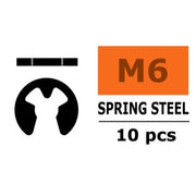 G-Force 0158-008 E-Clips 6mm Spring Steel (10 pcs)
