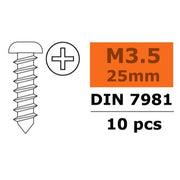 G-Force 0175-011 Self-Tapping Pan Head Screw 3.5x25 Galvanised Steel (10 pcs)