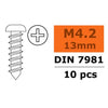 G-Force 0175-013 Self-Tapping Pan Head Screw 4.2x13 Galvanised Steel (10 pcs)