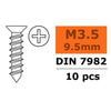 G-Force 0176-006 Selftapping Countersunk Screw 3.5x9.5 Galvansied Steel (10 pcs)