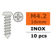 G-Force 0275-013 Self-Tapping Pan Head Screw 4.2x16 Inox (10 pcs)
