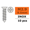 G-Force 0276-001 Selftapping Countersunk Screw 2.9*9.5 Inox (10pcs)
