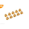 G-Force 0401-030 Flanged Nylstop Nut M3 Gold Aluminium (10 pcs)