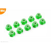 G-Force 0401-041 Flanged Nylstop Nut M4 Green Aluminium (10 pcs)