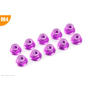 G-Force 0401-042 Flanged Nylstop Nut M4 Purple Aluminium (10 pcs)
