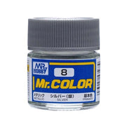 Mr Hobby (Gunze) C008 Mr Color Metallic Silver Lacquer Paint 10ml