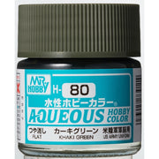 Mr Hobby (Gunze) H080 Aqueous Flat Khaki Green Acrylic Paint 10ml