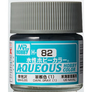 Mr Hobby (Gunze) H082 Aqueous Semi-Gloss Dark Grey 1 Acrylic Paint 10ml
