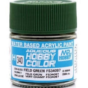 Mr Hobby (Gunze) H340 Aqueous Semi-Gloss Field Green FS34097 Acrylic Paint 10ml