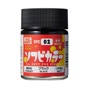 Mr Hobby (Gunze) SVC02 Soft Vinyl Color Flat Black 18