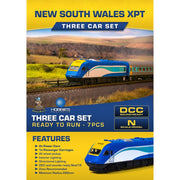 Gopher Models N Scale New South Wales XPT 3pc Set Trainlink Blue No Logo Livery 2003/2007