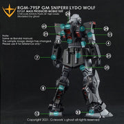 G-Rework CD-M195-L Premium Decal for MG RGm-79Sp Gm Sniper2 Lydo Wolf