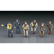Hasegawa 1/48 W.W.II Pilot Figure Set (Japanese, German, U.S./British Pilot Figures)