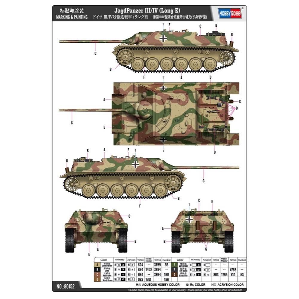 Hobby Boss 80152 1/35 JagdPanzer III/IV Long E – Metro Hobbies