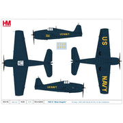 Hobbymaster 1121 1/72 F6F-5 Blue Angels US Navy, 1946 with decals for No.1 to No.4 airplanes