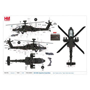 Hobby Master 1/72 AH-64E Apache Guardian 824 Taiwan Army Tiger Shark Blue Eyes
