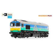 Hornby R30428TXS OO Railroad Plus: Class 66 - Aggregates Industries - 67711 Sence Digital Diesel Locomotive (DCC Sound Fitted)