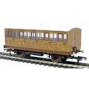 Hornby R40104A OO GNR 4 Wheel Coach 3rd Class Fitted Lights 1505