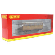 Hornby R40104A OO GNR 4 Wheel Coach 3rd Class Fitted Lights 1505