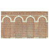Hornby R7372 OO High Level Arched Retaining Walls 2pc Red Brick