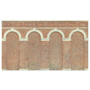 Hornby R7372 OO High Level Arched Retaining Walls 2pc Red Brick