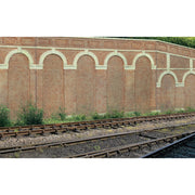 Hornby R7372 OO High Level Arched Retaining Walls 2pc Red Brick