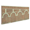 Hornby R7374 OO High Stepped Arched Retaining Walls 2pc Red Brick