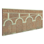 Hornby R7374 OO High Stepped Arched Retaining Walls 2pc Red Brick