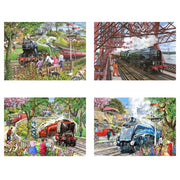 House of Puzzles Steaming Along 4 x 500pc Jigsaw Puzzle Multipack