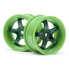 HPI 111090 Work Meister S1 Wheel Green (3mm Offset/2pcs)