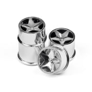 HPI 114279 Q32 Super Star Wheel Set F/R (Chrome18X10/18X14/4pcs)