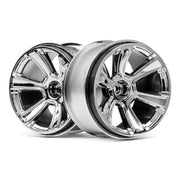 HPI 115324 6-Shot Mt Wheel (Chrome/2pcs)