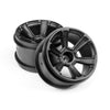 HPI 115327 6-Shot Mt Wheel (Black/2pcs)