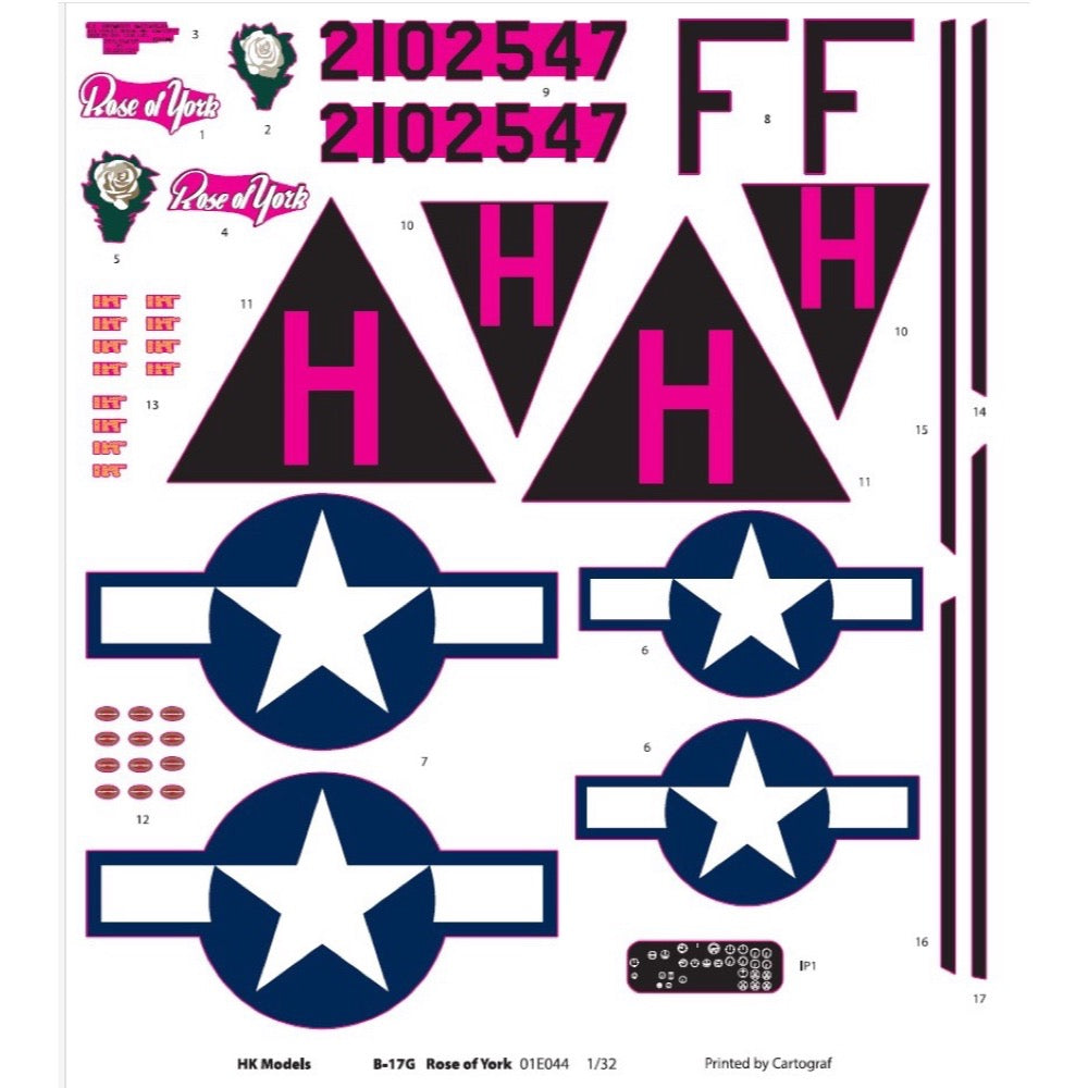 Hong Kong Models 01E044 1/32 B-17G Early Version Rose of York Limited Edition incl Princess Elizabeth  Resin Figure