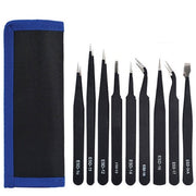 Icky Sticky 560302 9 Piece Precision Tweezer Set with Bag