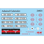 ICM 24021 1/24 Admiral Cabriolet WWII German Passenger Car 4823044402878
