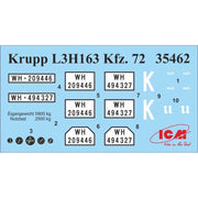 ICM 35462 1/35 Krupp L3H163 Kfz.72 WWII German Radio Communication Truck 4823044402724