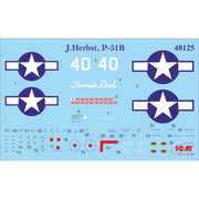 ICM 48125 1/48 Mustang P-51B with USAAF Pilots and Ground Personnel