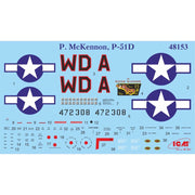 ICM 48153 1/48 Mustang P-51D with USAAF Pilots and Ground Personnel
