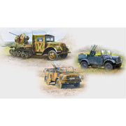 ICM DS3526 1/35 Self-propelled AA guns Wehrmacht le.gl.Einheitz-Pkw Kfz.4, s.E.Pkw Kfz.70 wi/ Zwillingssockel 36, Sd.Kfz.3b with Flak 38 AA Gun