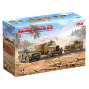 ICM DS3529 1/35 Vehicles of the D.A.K s.E.Pkw Kfz.70 with Zwillingssockel 36, Typ L3000S, le.gl.Einheitz-Pkw Kfz.2 4823044411689