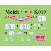 ICM S019 1/72 Molch Midget Submarine U-Boat Type Molch WWII German Midget Submarine