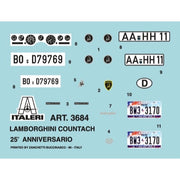 Italeri 3684S 1/24 Lamborghini Countach 25th Anniversary 8001283036849