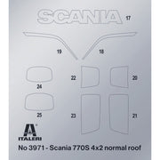 Italeri 3971S 1/24 Scania S770 4x2 Normal Roof Grey Cab (Super Decal Sheet)